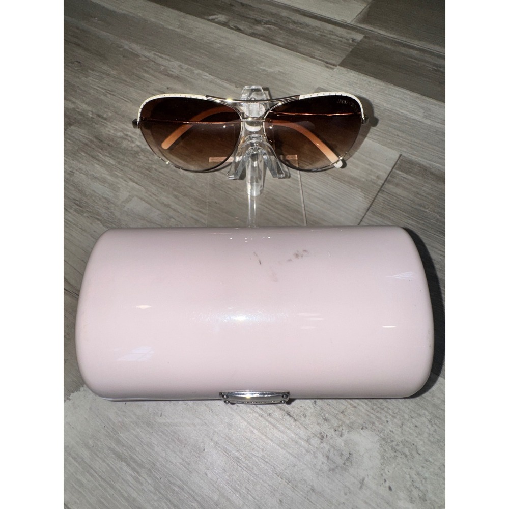 Jimmy Choo Sunglass Silver White Malia Aviator Brown Gradient MALI/S YOD 02 61mm